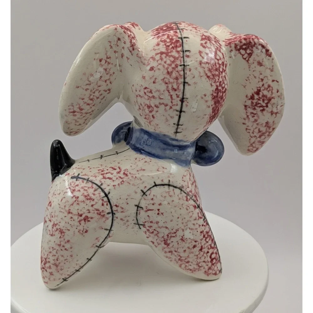 Vintage Ceramic Patchwork Puppy Pepper Shaker Japan‎ Kitschy READ